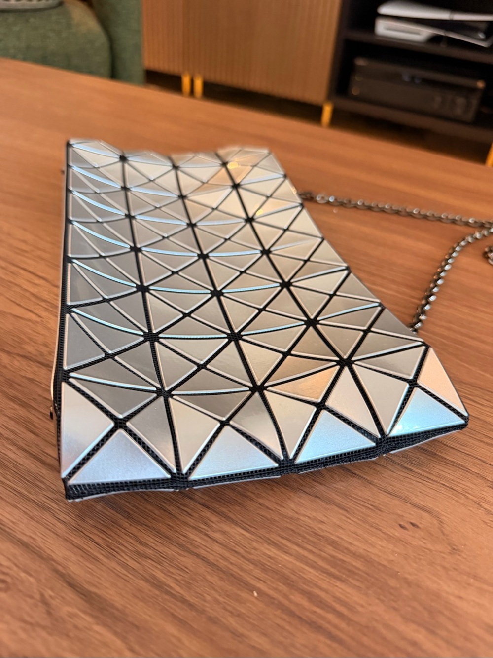BaoBao by Issey Miyake silver crossbody bag shoulder bag Platinum Prism - Picture 3 of 12